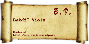 Bakó Viola névjegykártya